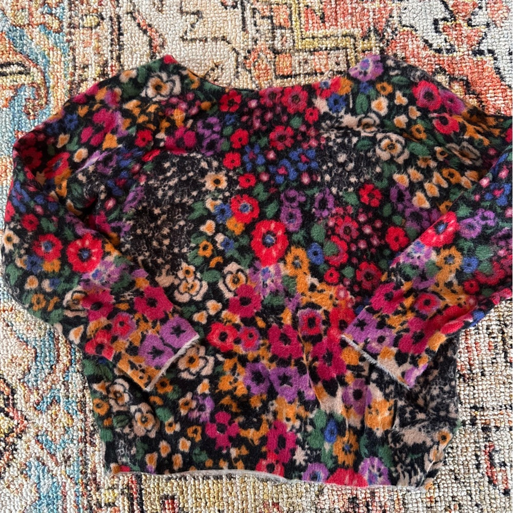 Anthropologie Soft Floral Sweater